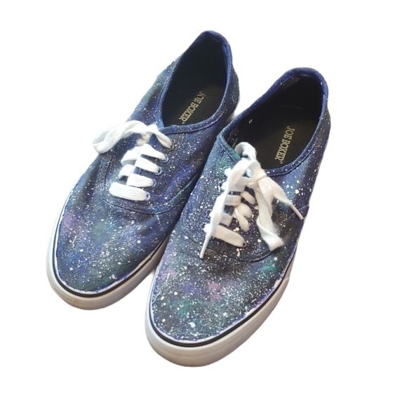 Joe Boxer Handpainted Galaxy Sneakers Size 9 - Picture 1 of 6